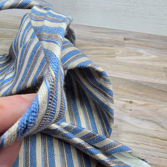 Joske's light blue khaki diagonal striped tie 57" long woven texture classic - Picture 6 of 7